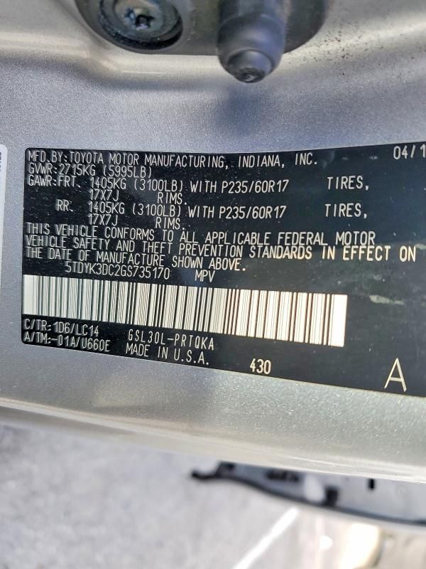 2016 Toyota Sienna xle