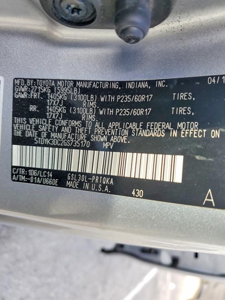 2016 Toyota Sienna xle