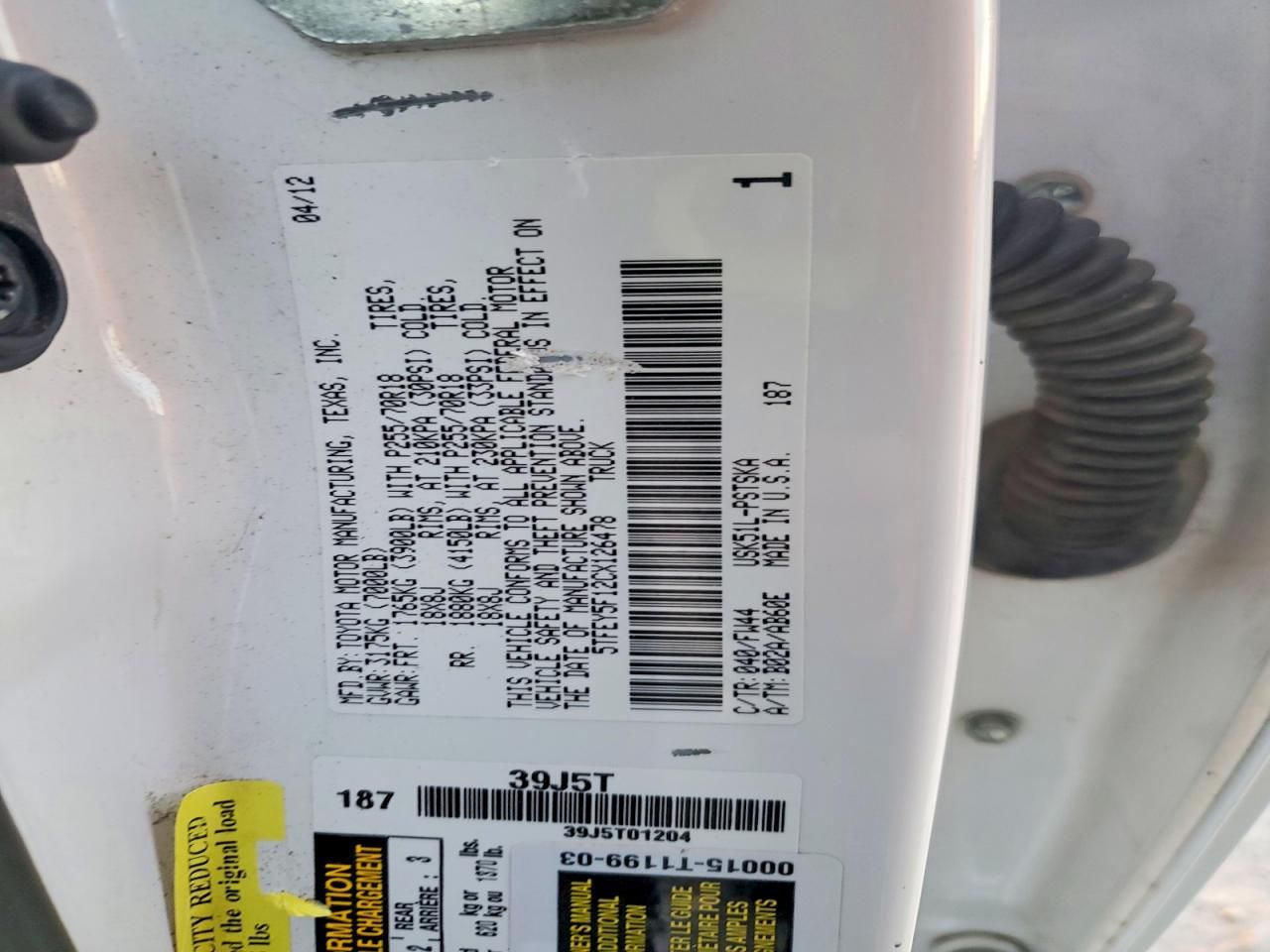 2012 Toyota Tundra Crewmax SR5