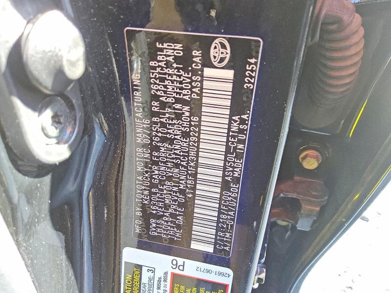 2017 Toyota Camry le