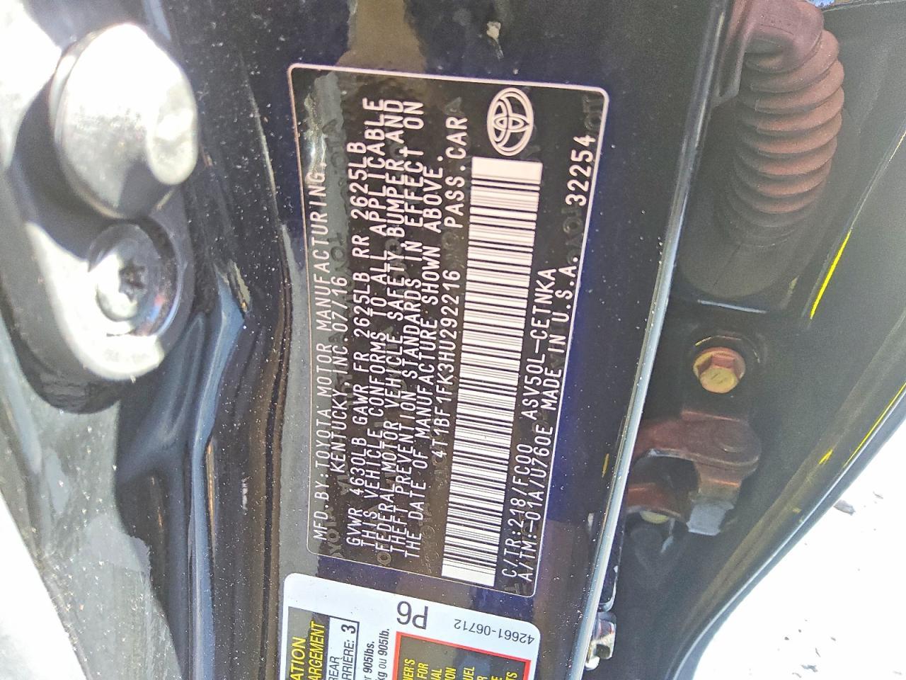 2017 Toyota Camry le
