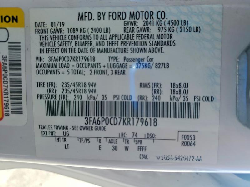 2019 Ford Fusion sel