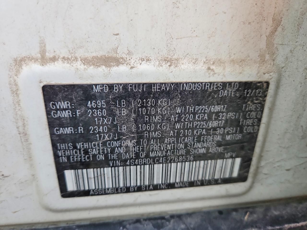 2014 Subaru Outback 3.6r Limited