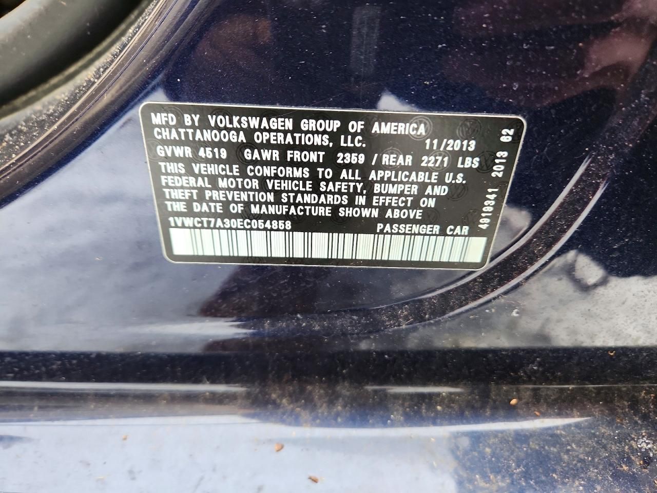 2014 Volkswagen Passat sel