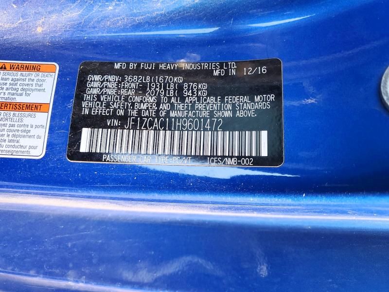 2017 Subaru Brz 2.0 Limited