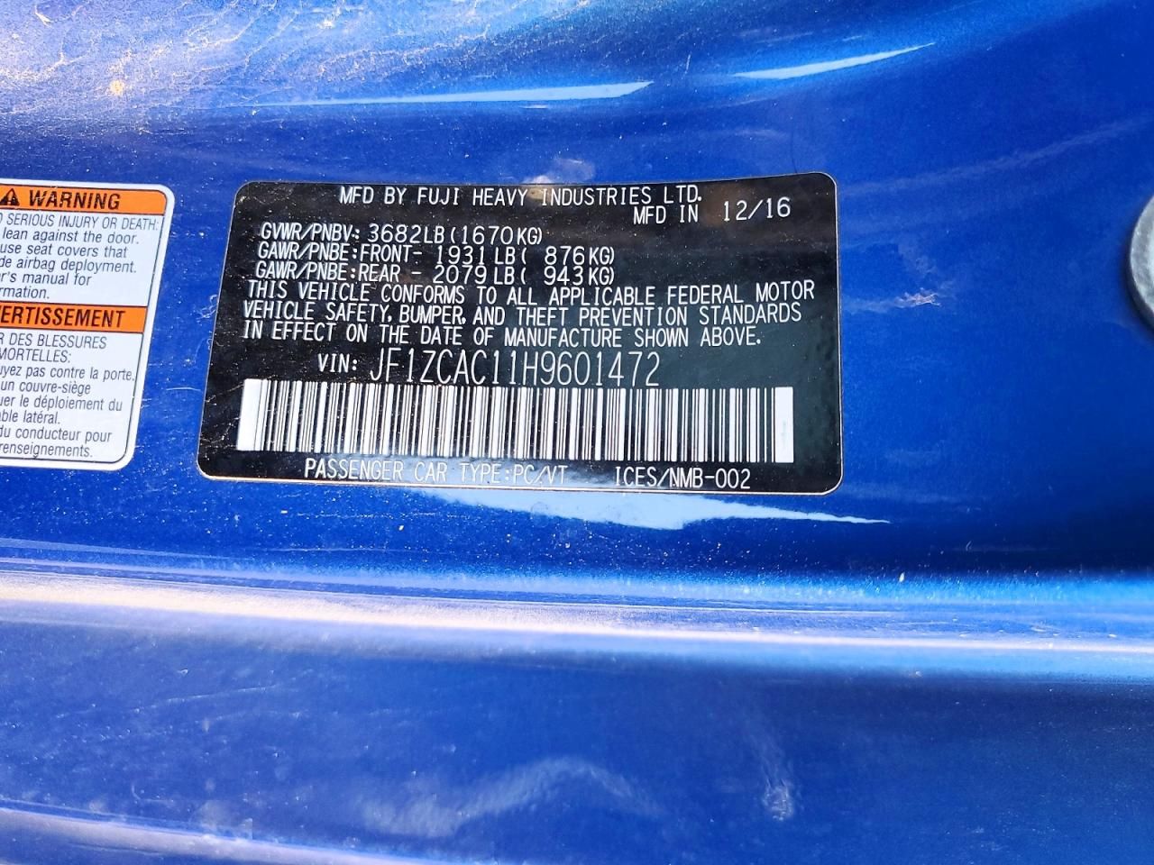 2017 Subaru Brz 2.0 Limited