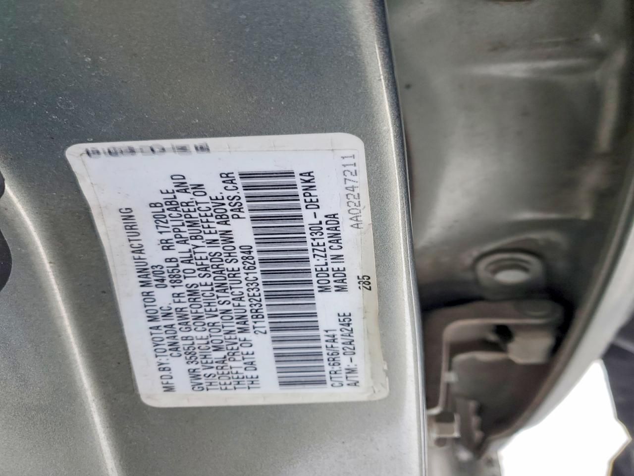 2003 Toyota Corolla ce