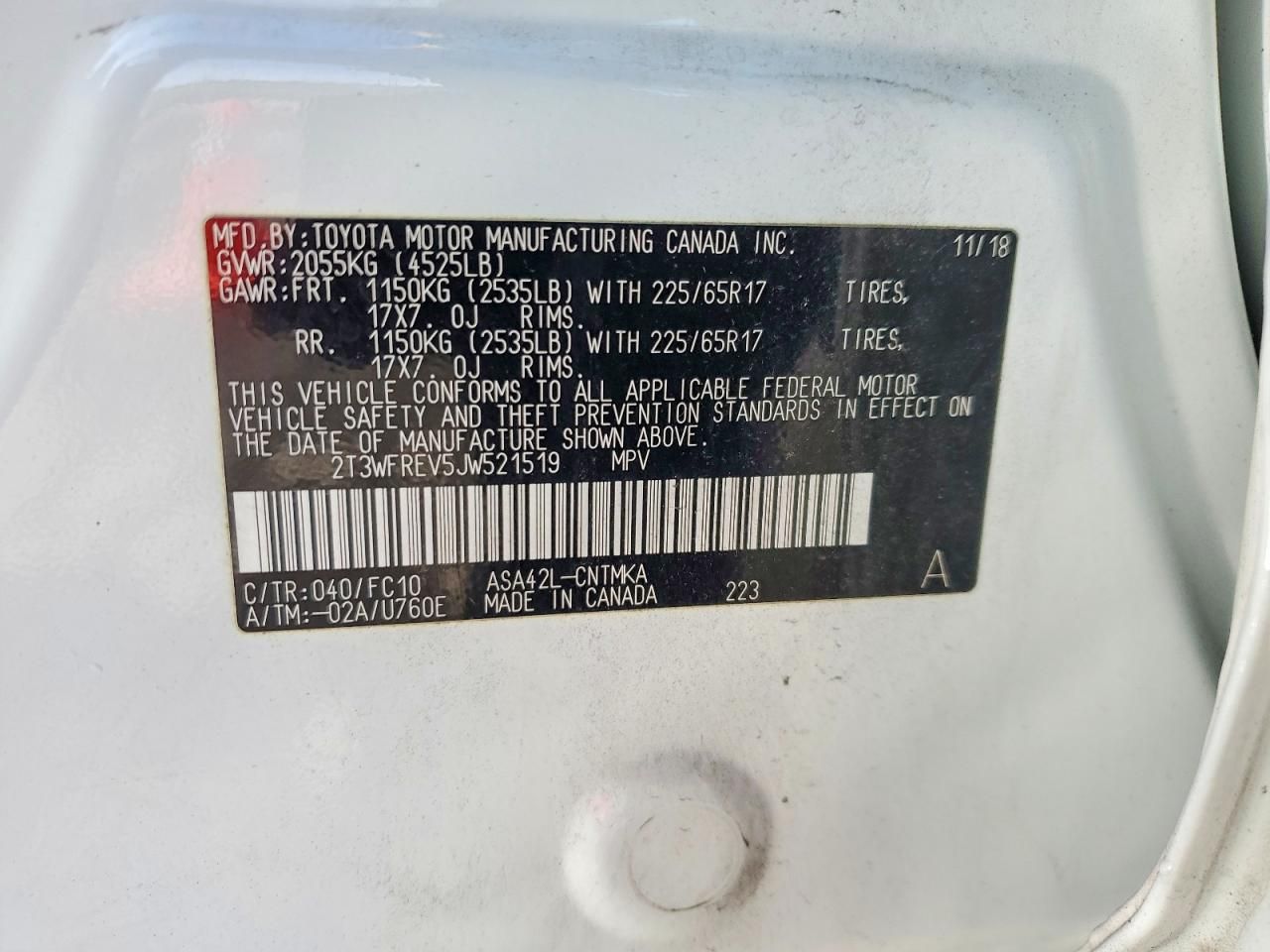 2018 Toyota Rav4 Adventure