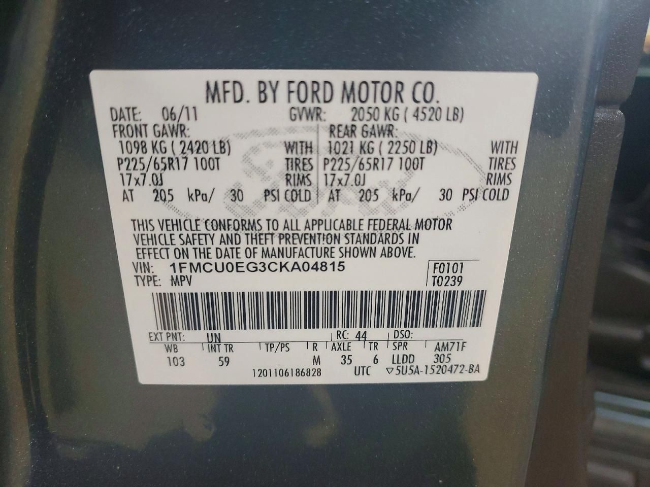 2012 Ford Escape Limited