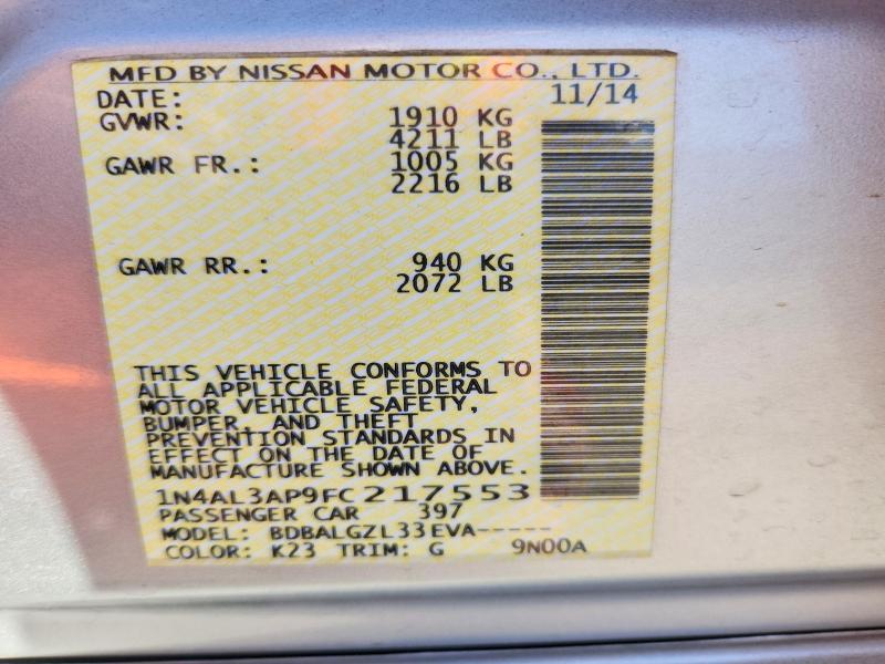 2015 Niss Altima 2.5 s