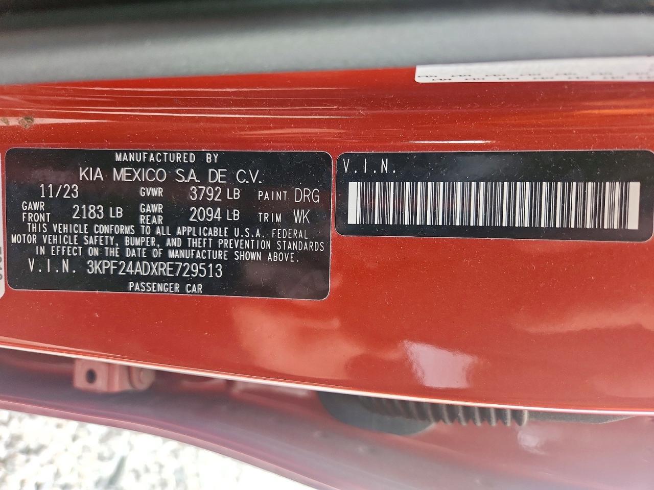 2024 KIA Forte lx