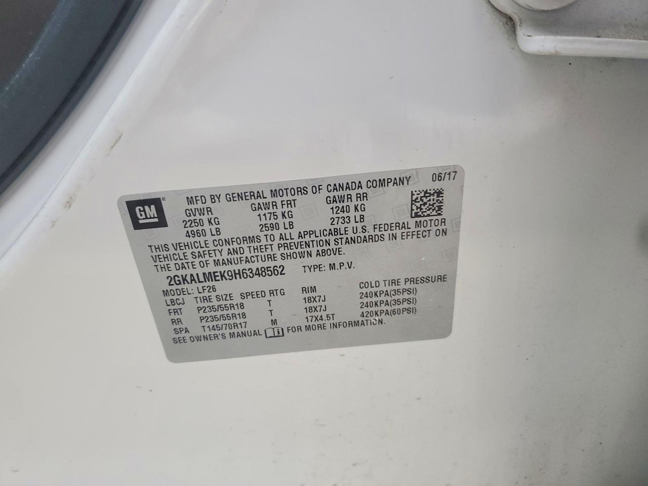 2017 GMC Terrain sle