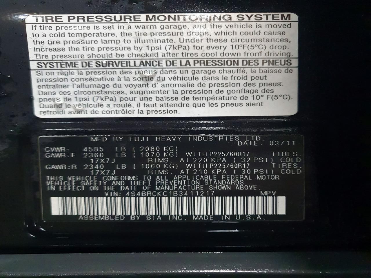 2011 Subaru Outback 2.5i Limited