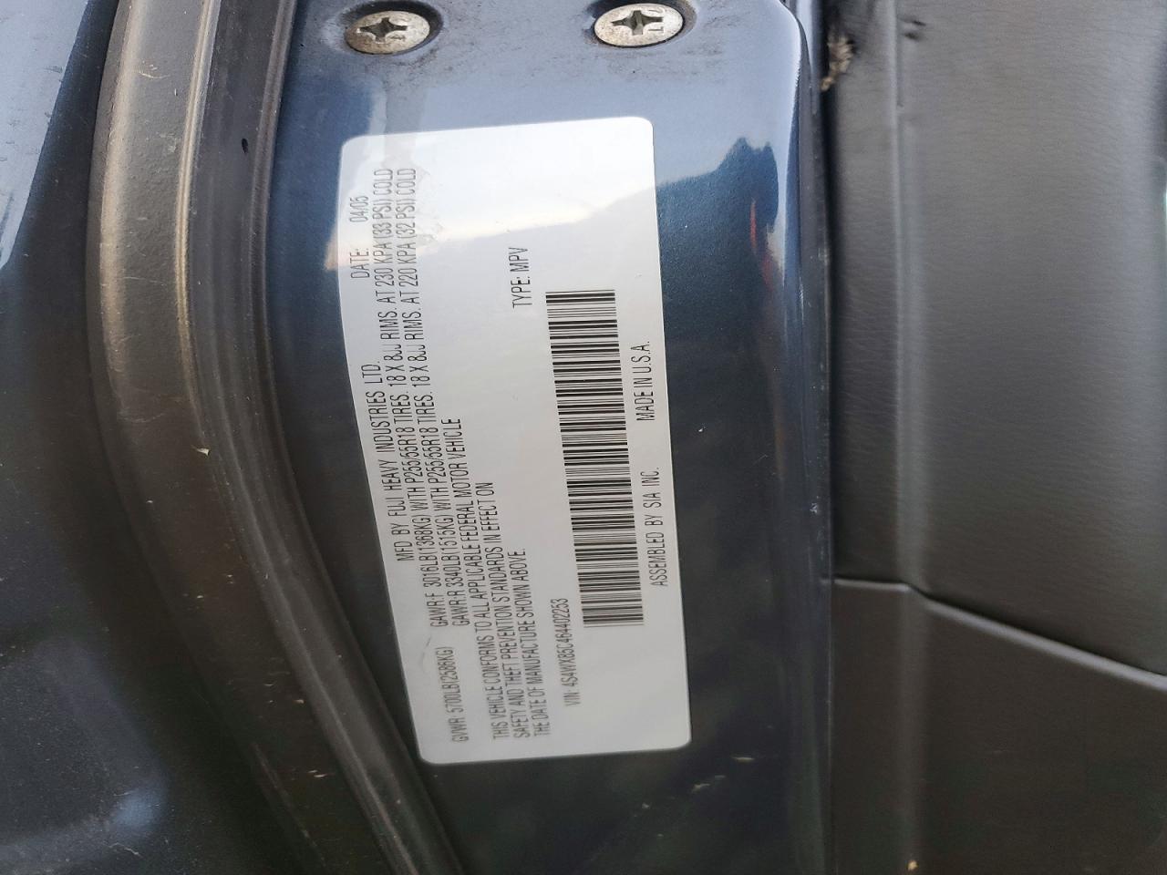 2006 Subaru B9 Tribeca 3.0 H6