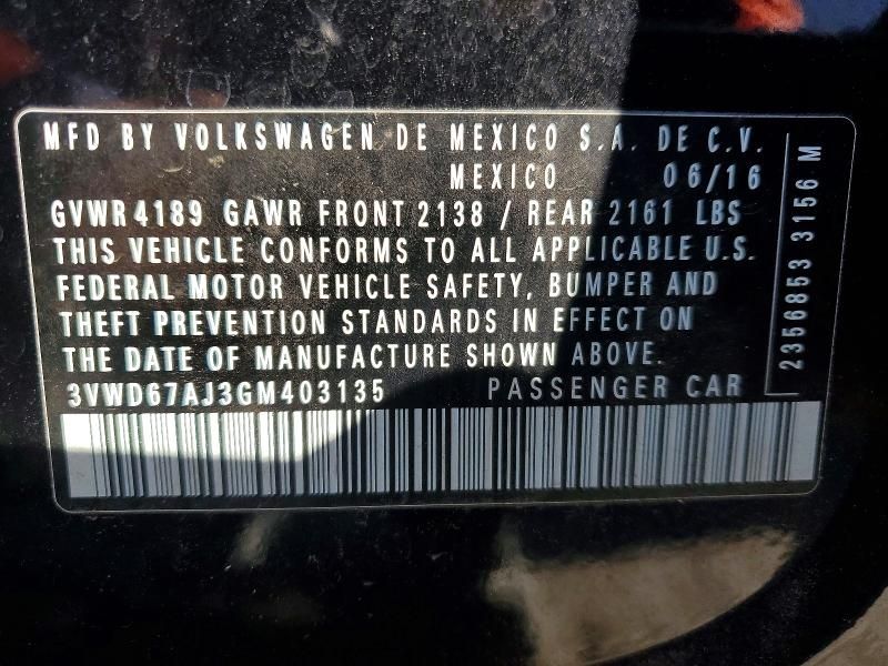 2016 Volkswagen Jetta se