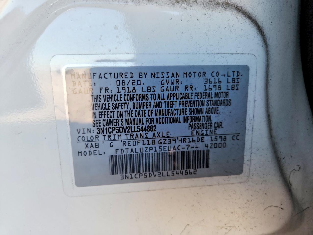 2020 Nissan Kicks sr