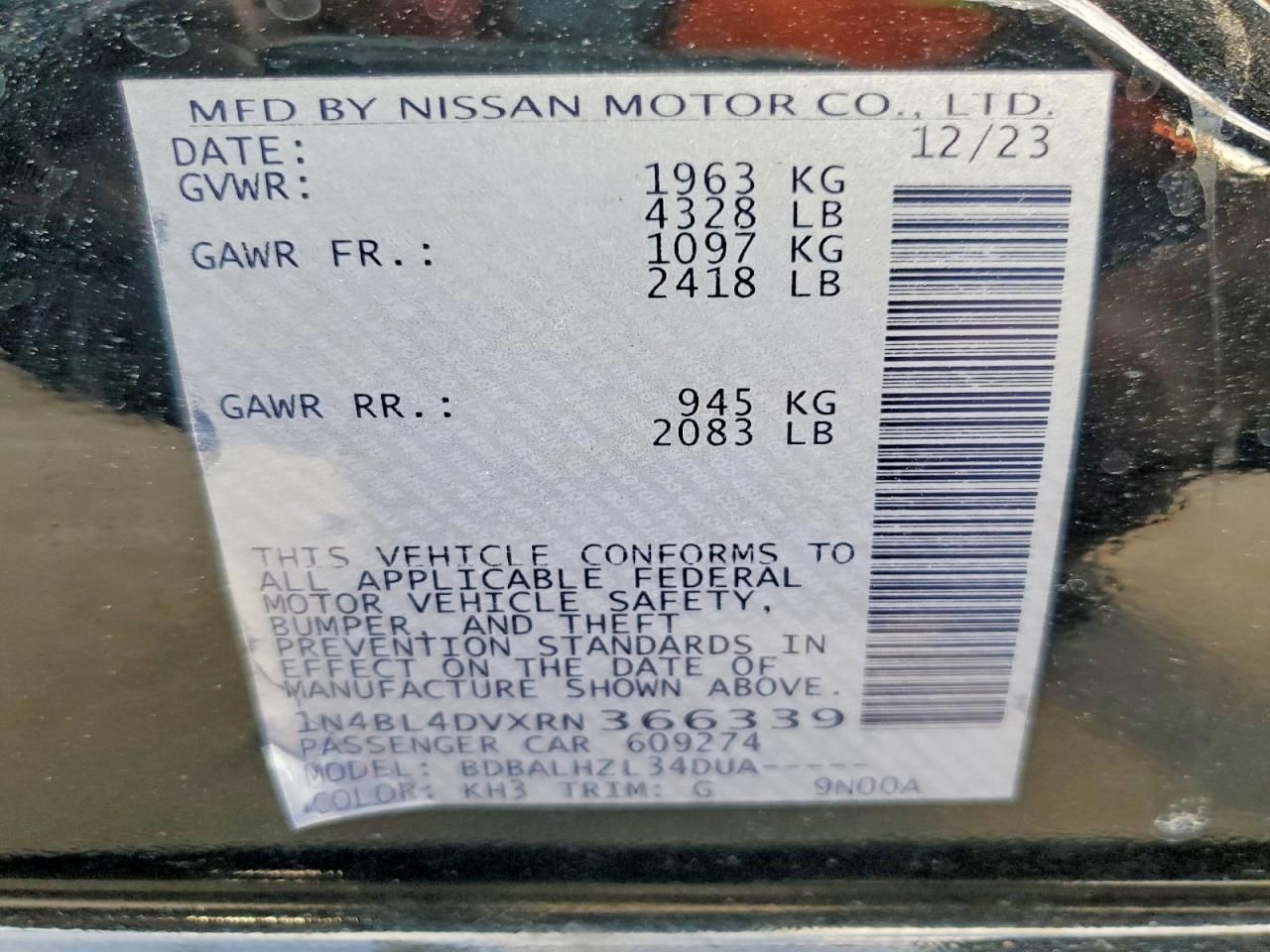 2024 Nissan Altima 2.5 sv