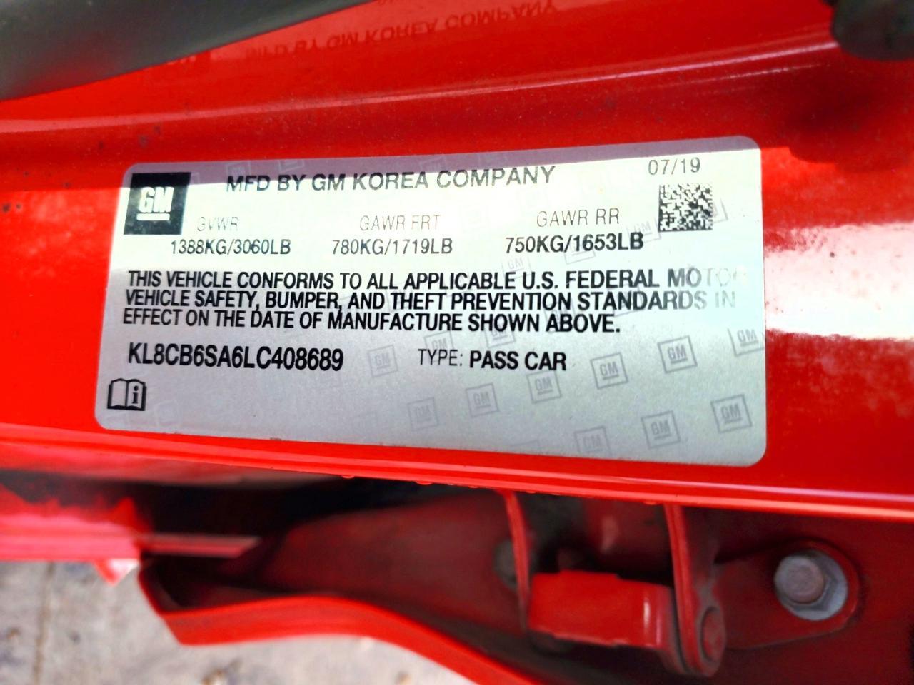 2020 Chev Spark ls