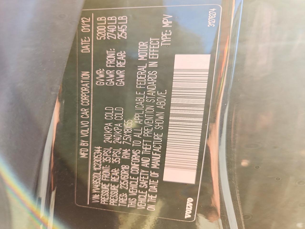 2012 Volvo Xc60 3.2