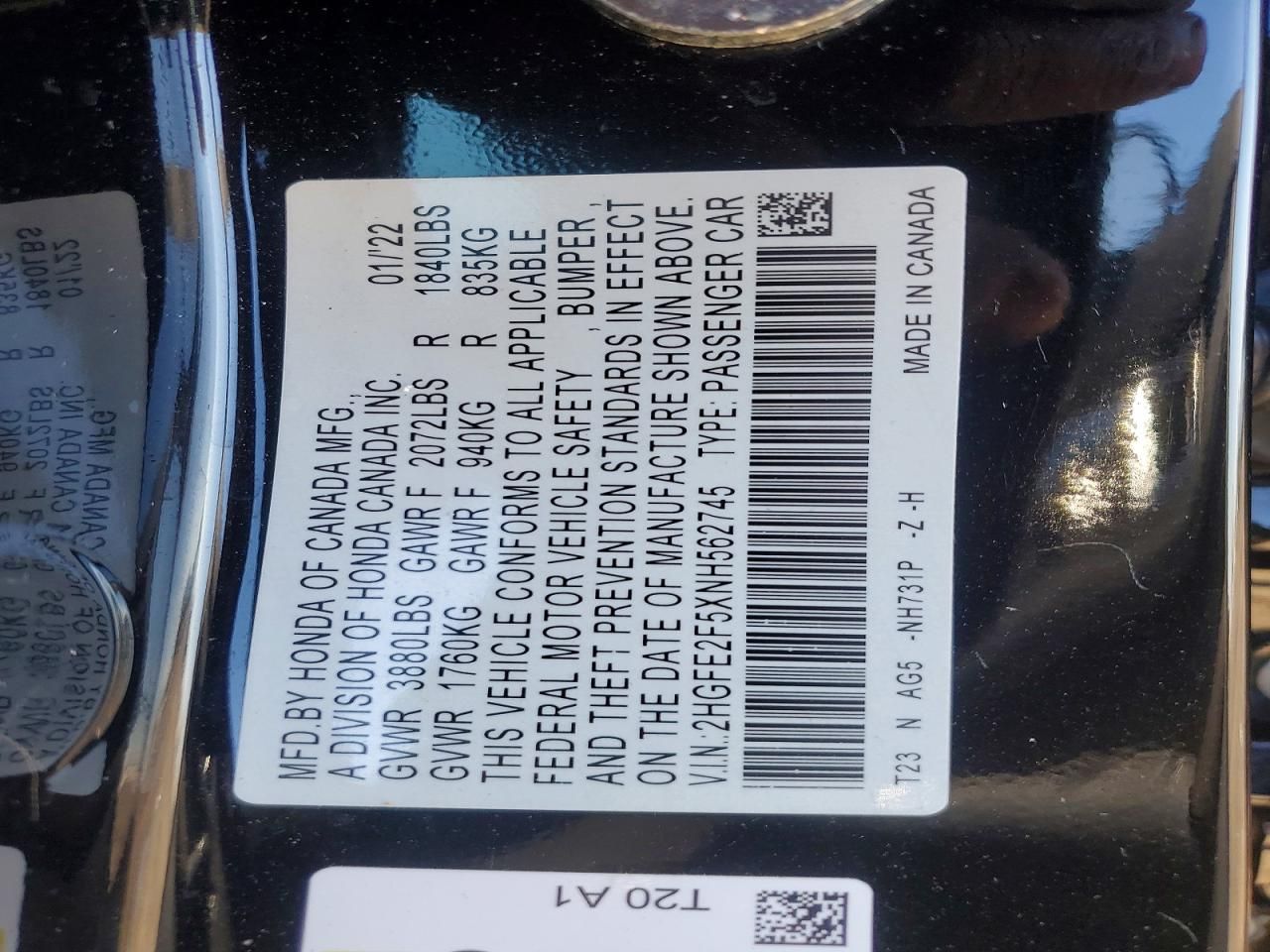 2022 Honda Civic Sport