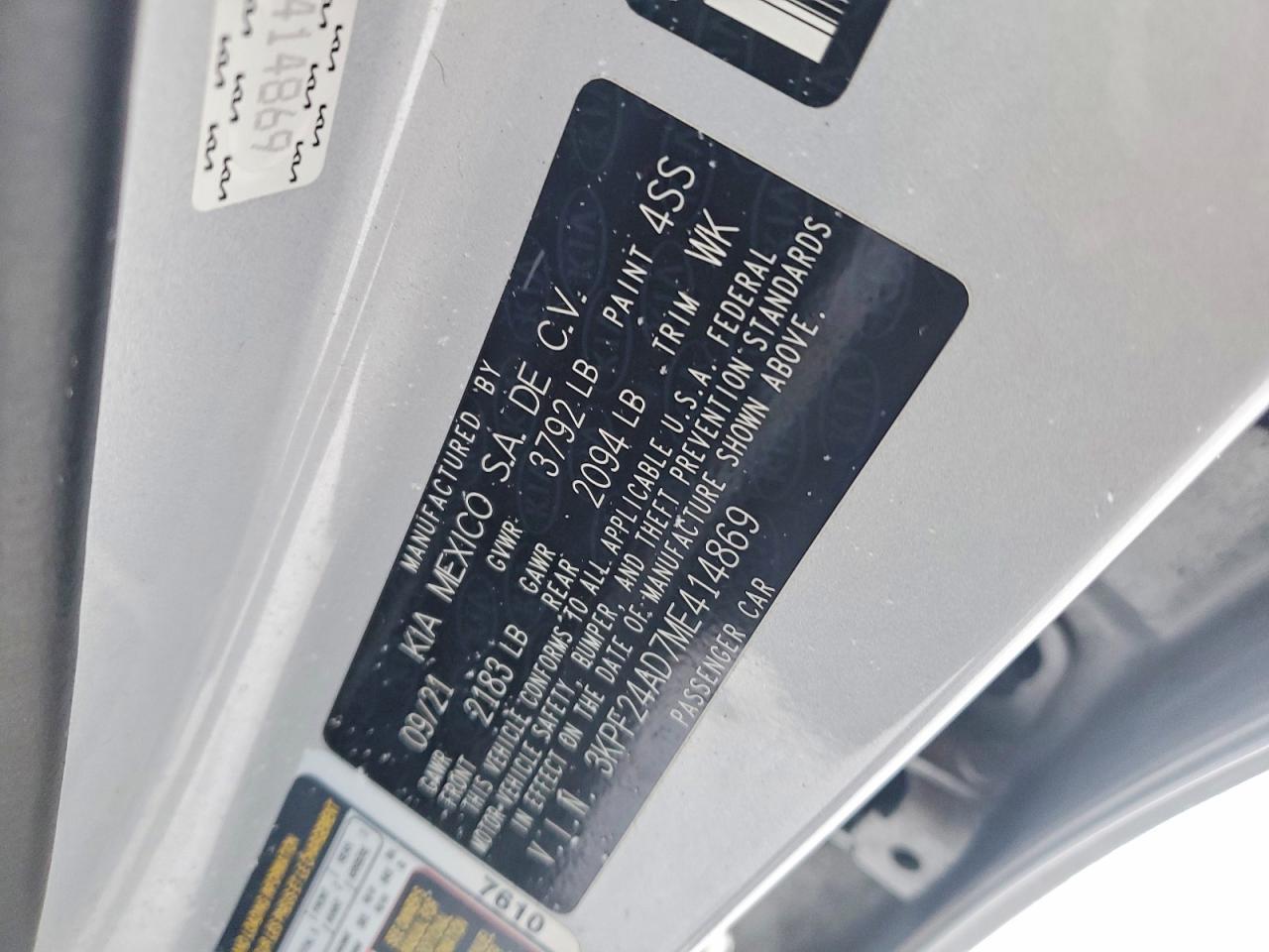 2021 KIA Forte fe