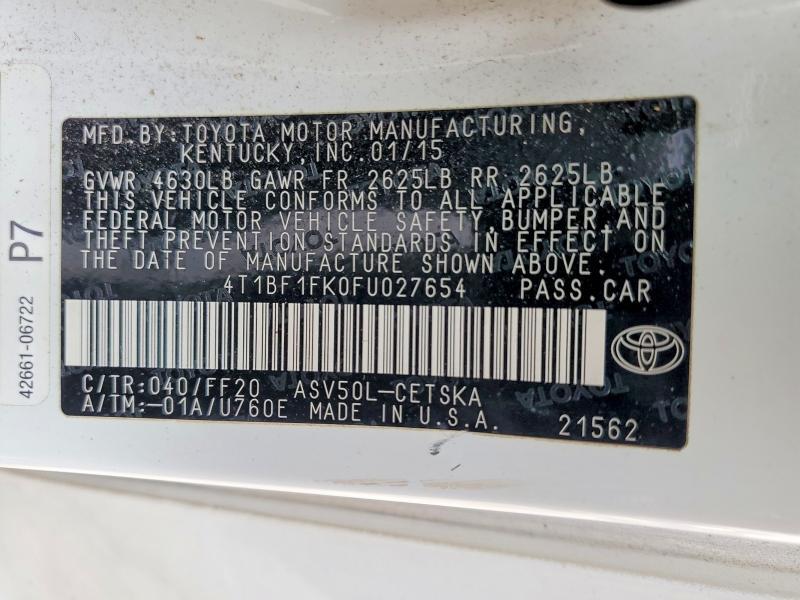 2015 Toyota Camry le