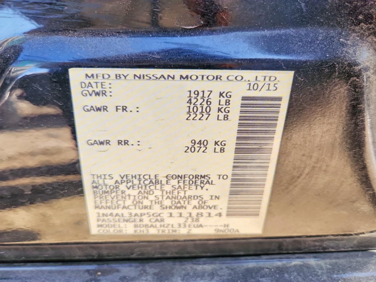 2016 Nissan Altima 2.5