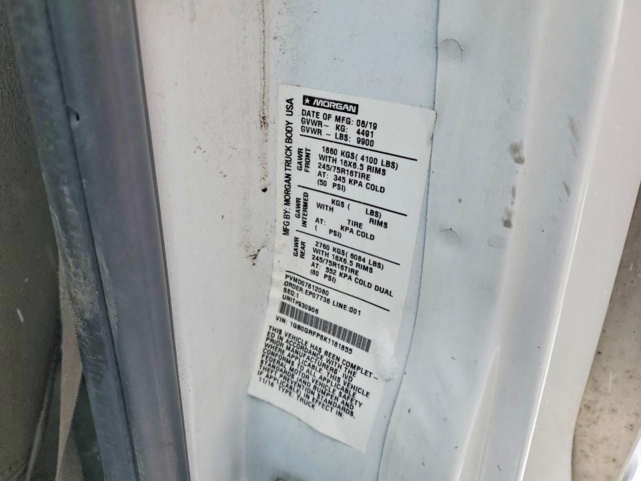 2019 Chevrolet Express Delivery Truck