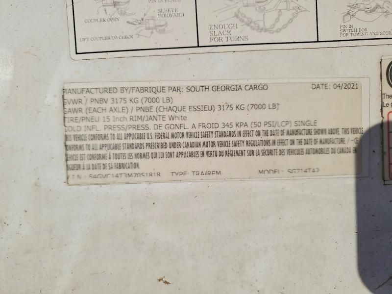 2021 South Georgia Sg714ta2 Enclosed Cargo Trailer