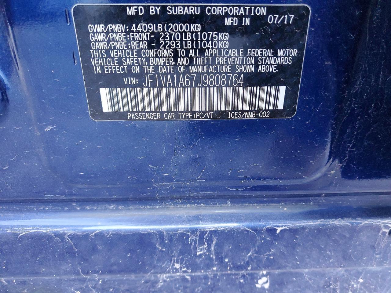 2018 Subaru WRX