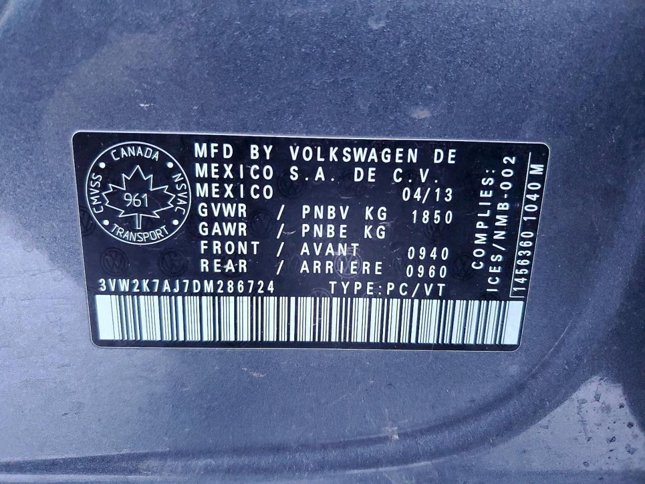 2013 Volkswagen Jetta Base