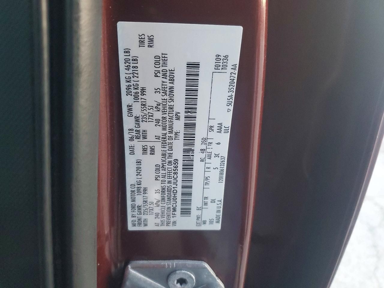 2018 Ford Escape sel