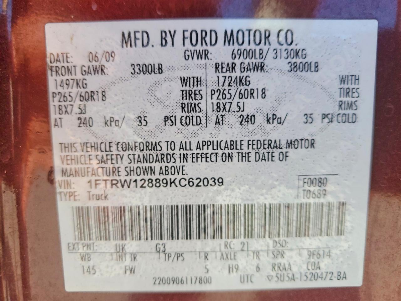 2009 Ford F150 Supercrew