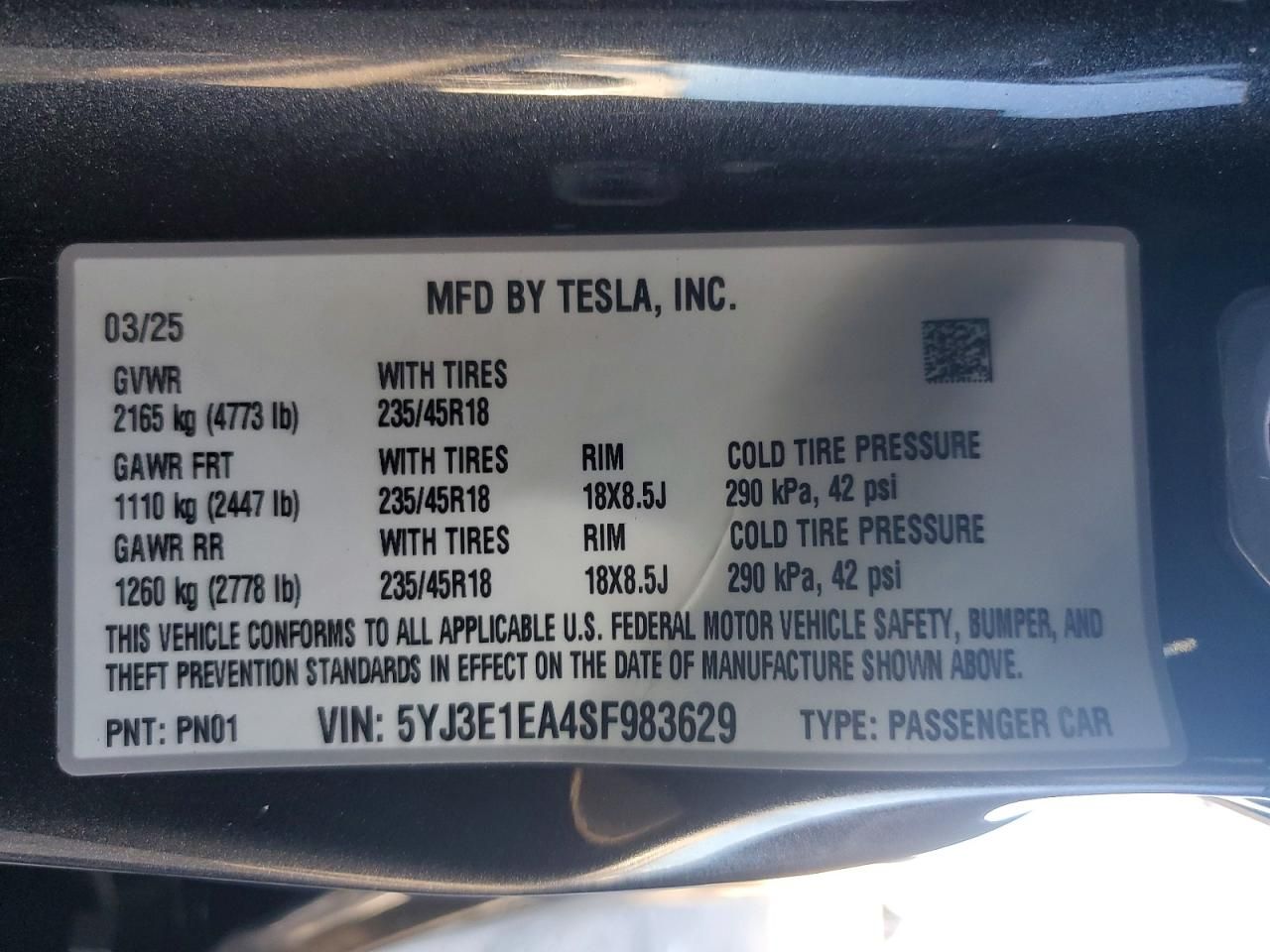 2025 Tesla Model 3