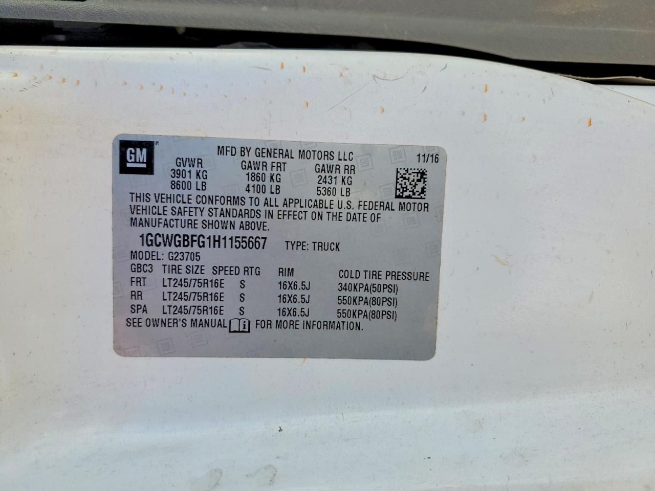 2017 Chevrolet Express 2500 Delivery Van