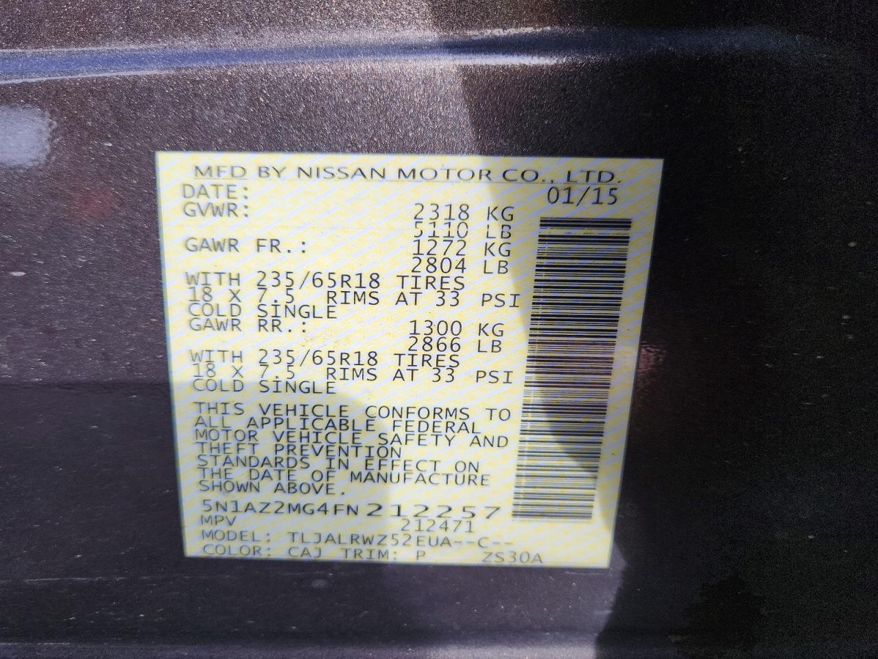 2015 Nissan Murano s