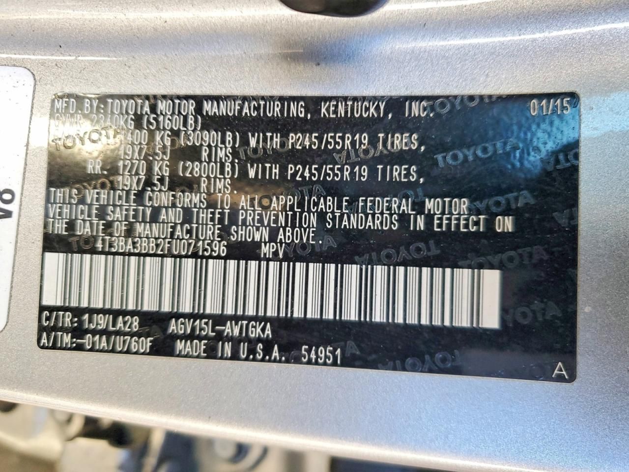 2015 Toyota Venza le