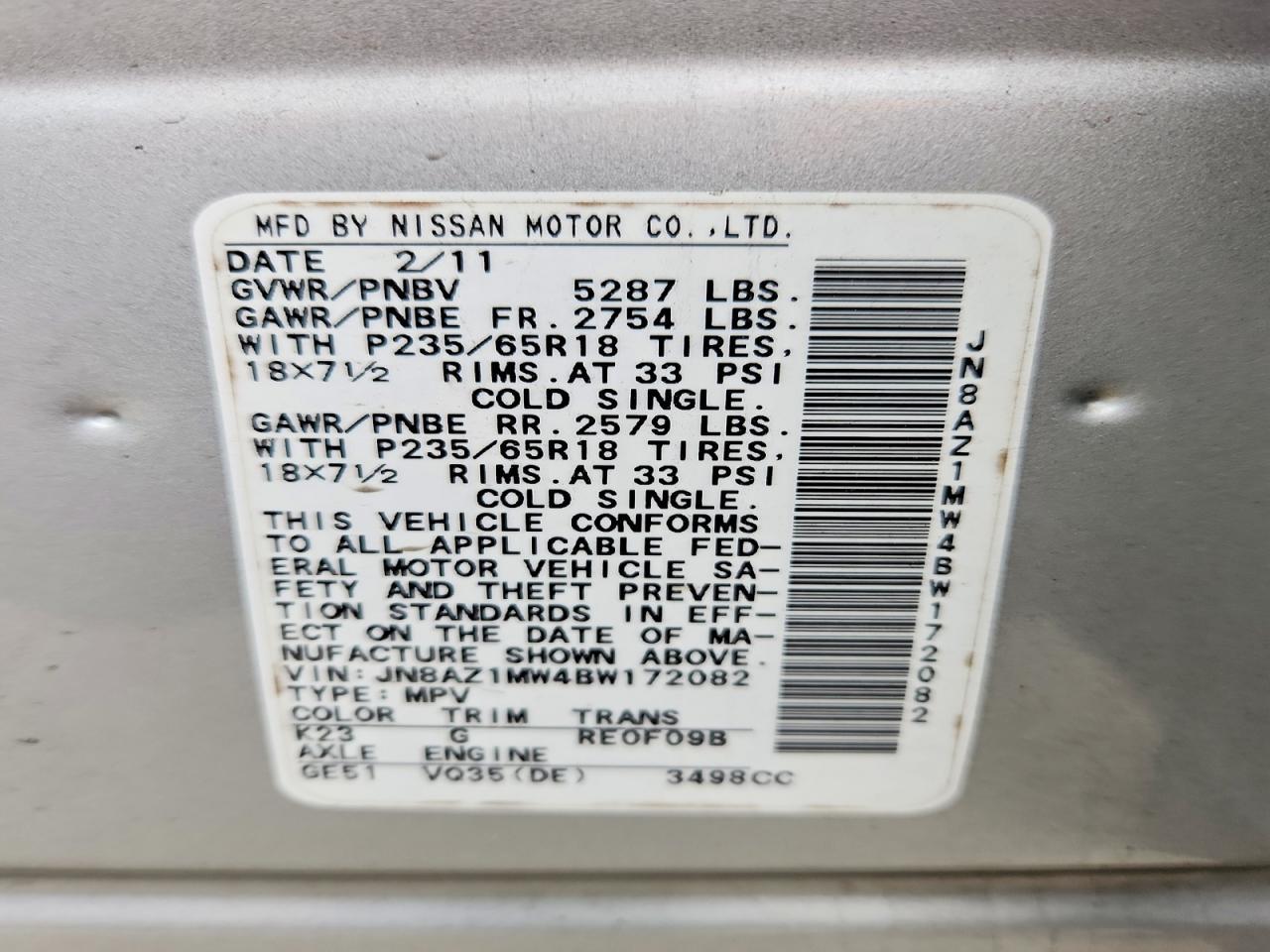 2011 Nissan Murano s