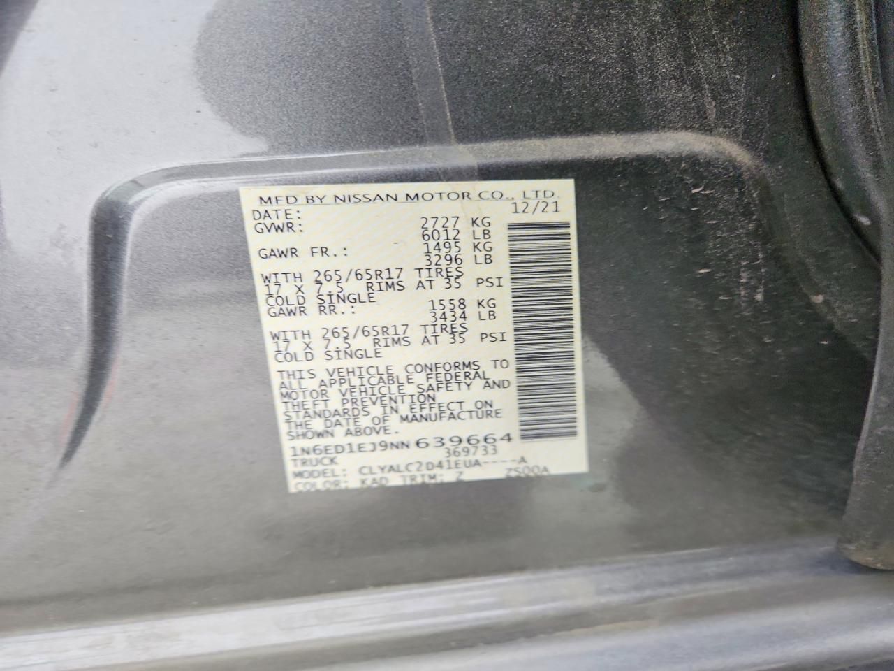 2022 Nissan Frontier s