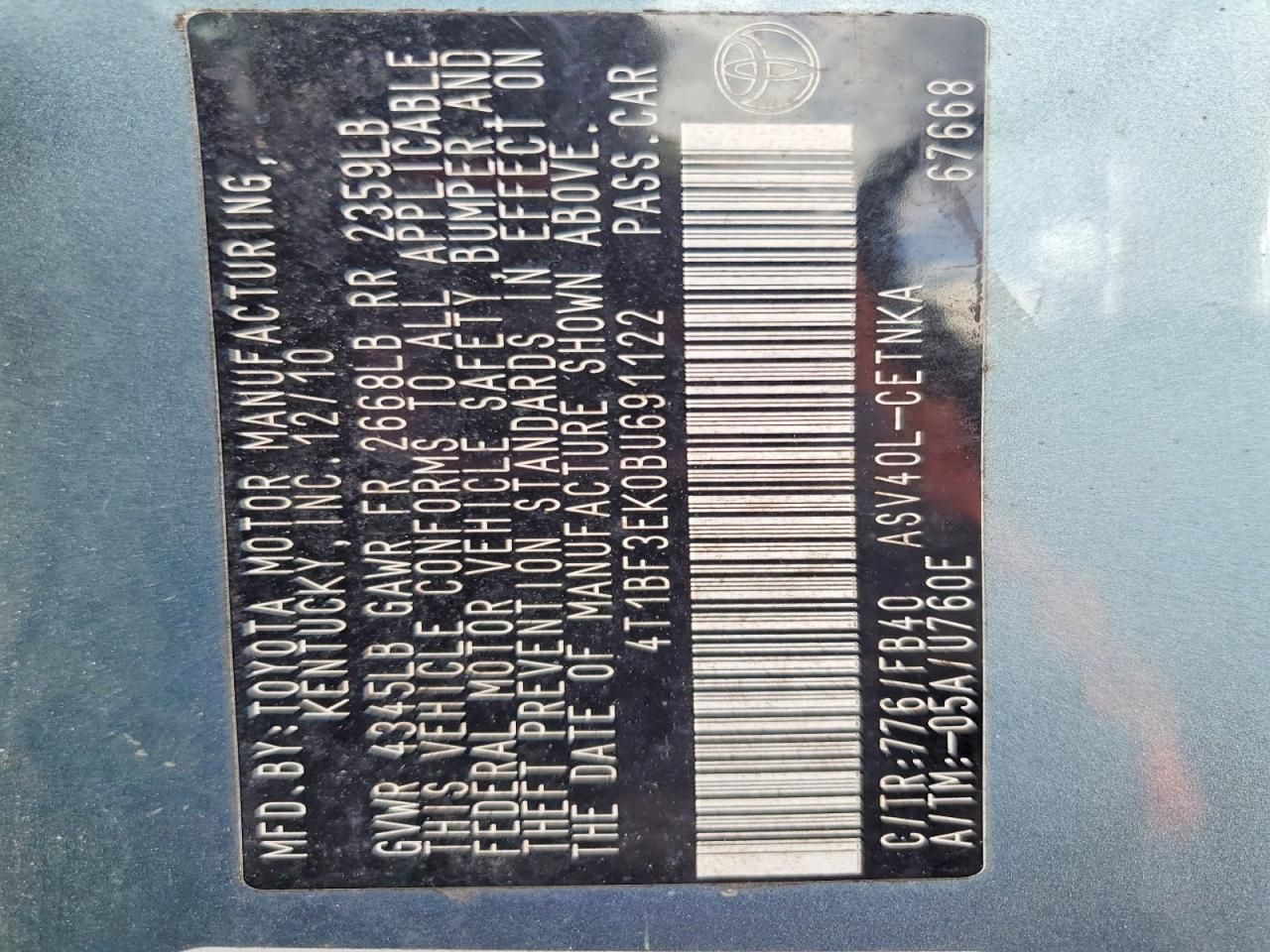 2011 Toyota Camry Base