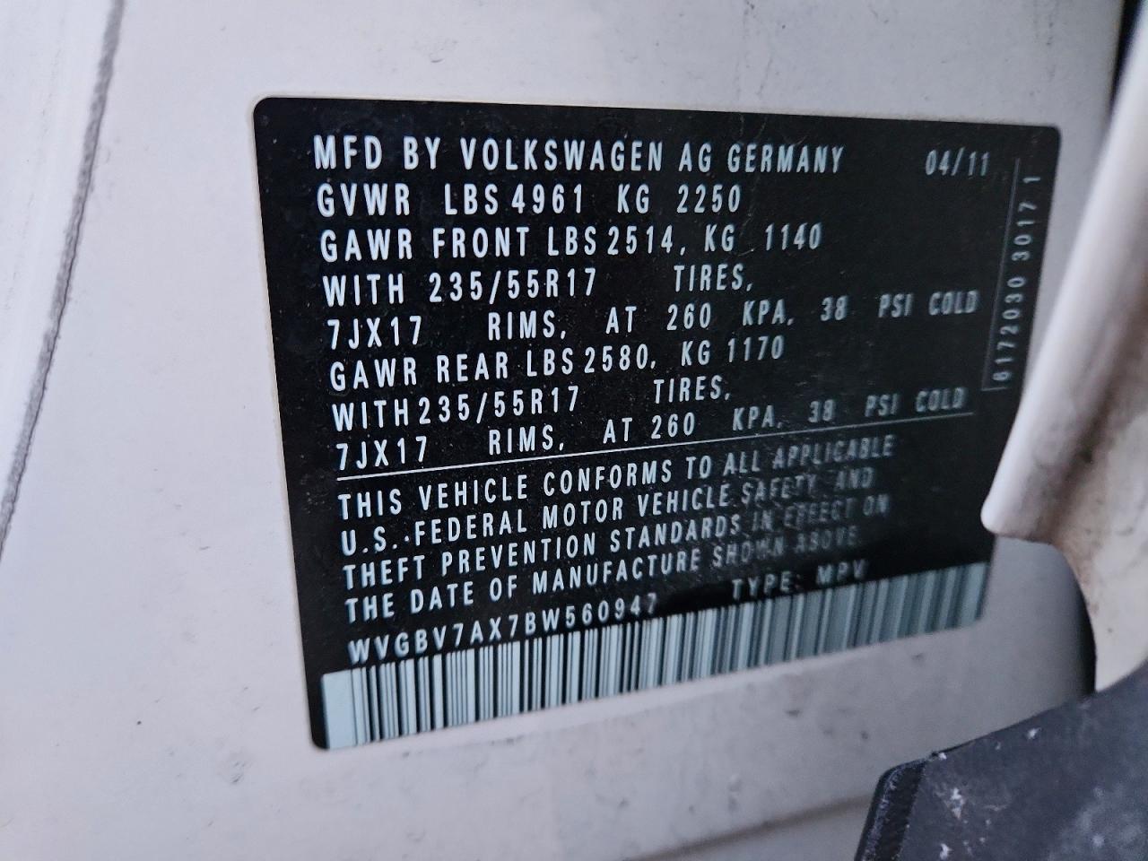 2011 Volkswagen Tiguan s