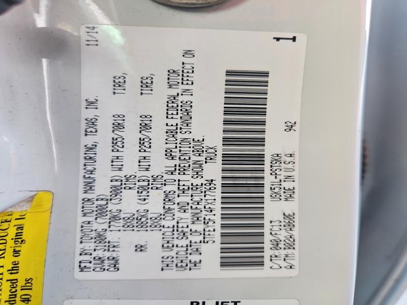 2015 Toyota Tundra Crewmax SR5