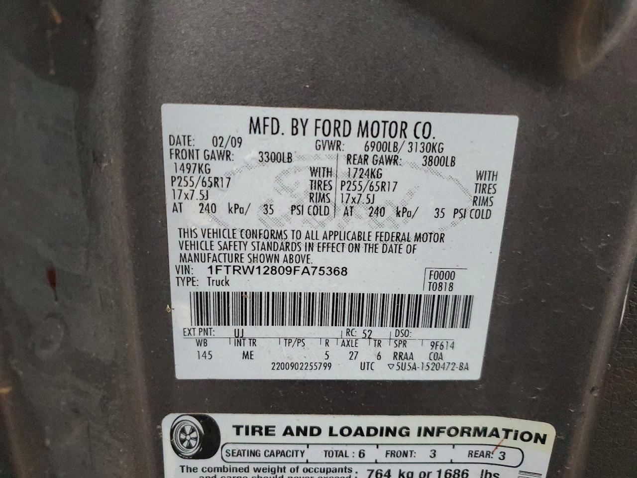 2009 Ford F150 Supercrew