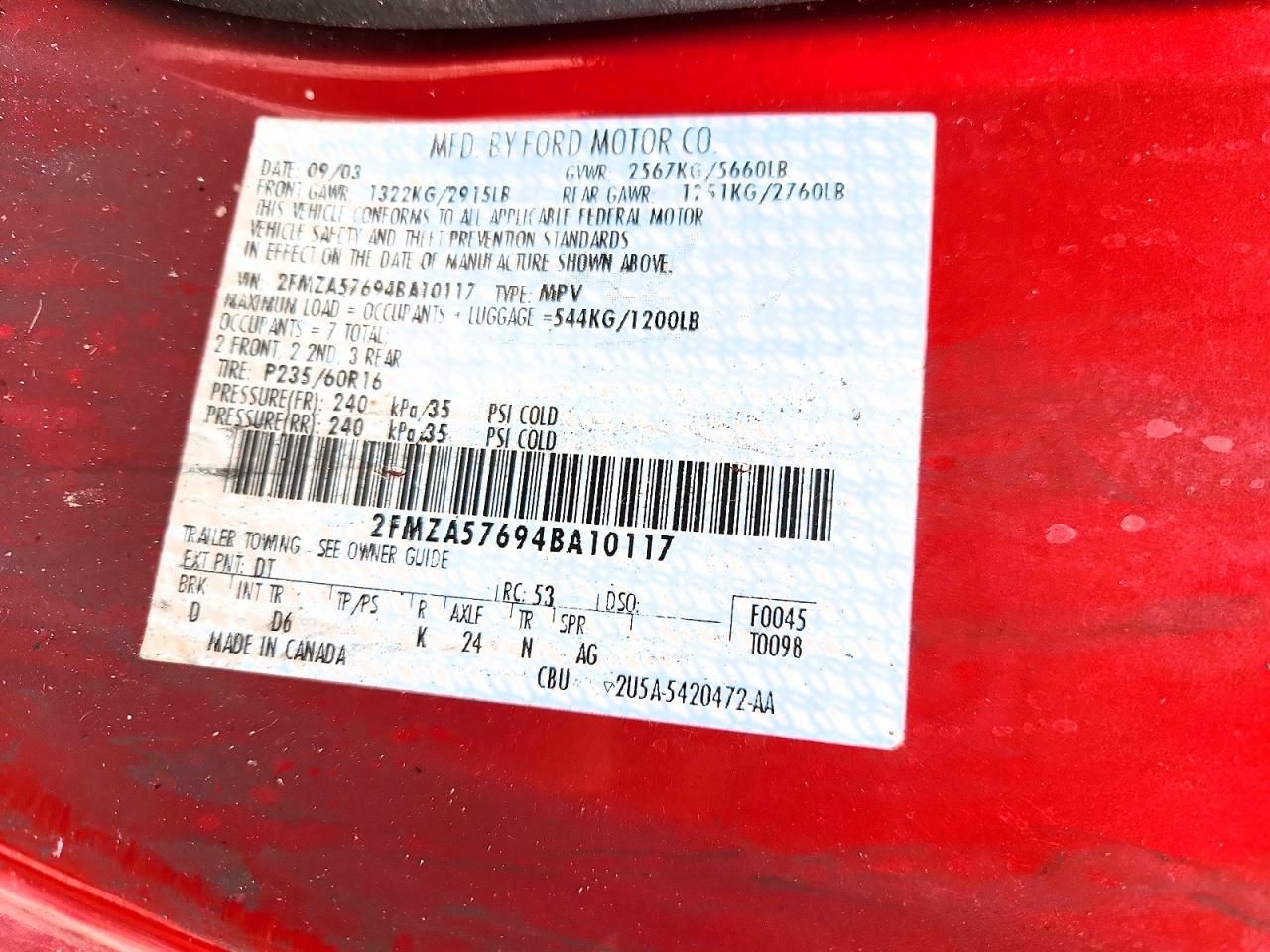 2004 Ford Freestar ses