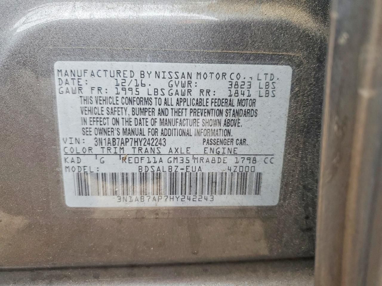 2017 Nissan Sentra s