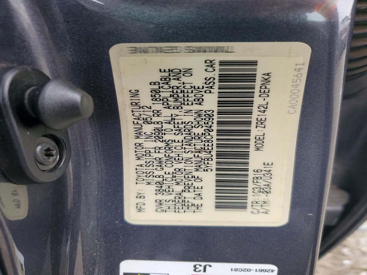 2012 Toyota Corolla Base