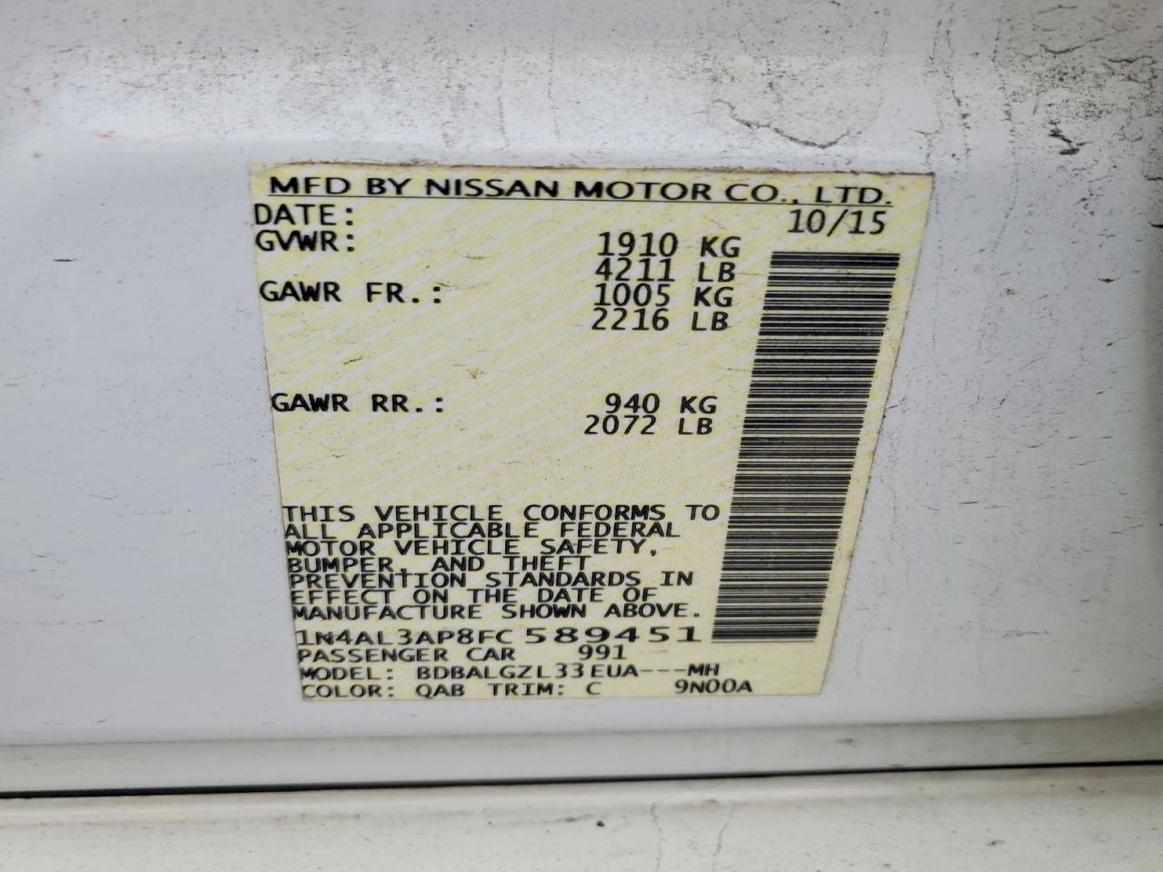 2015 Nissan Altima 2.5