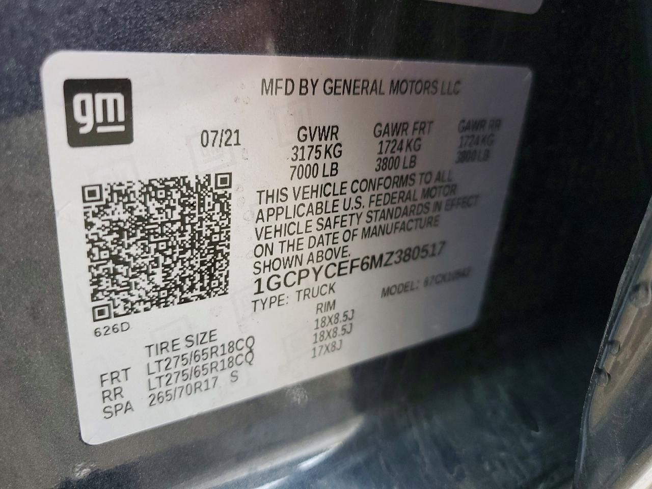 2021 Chevrolet Silverado K1500 Trail Boss Custom