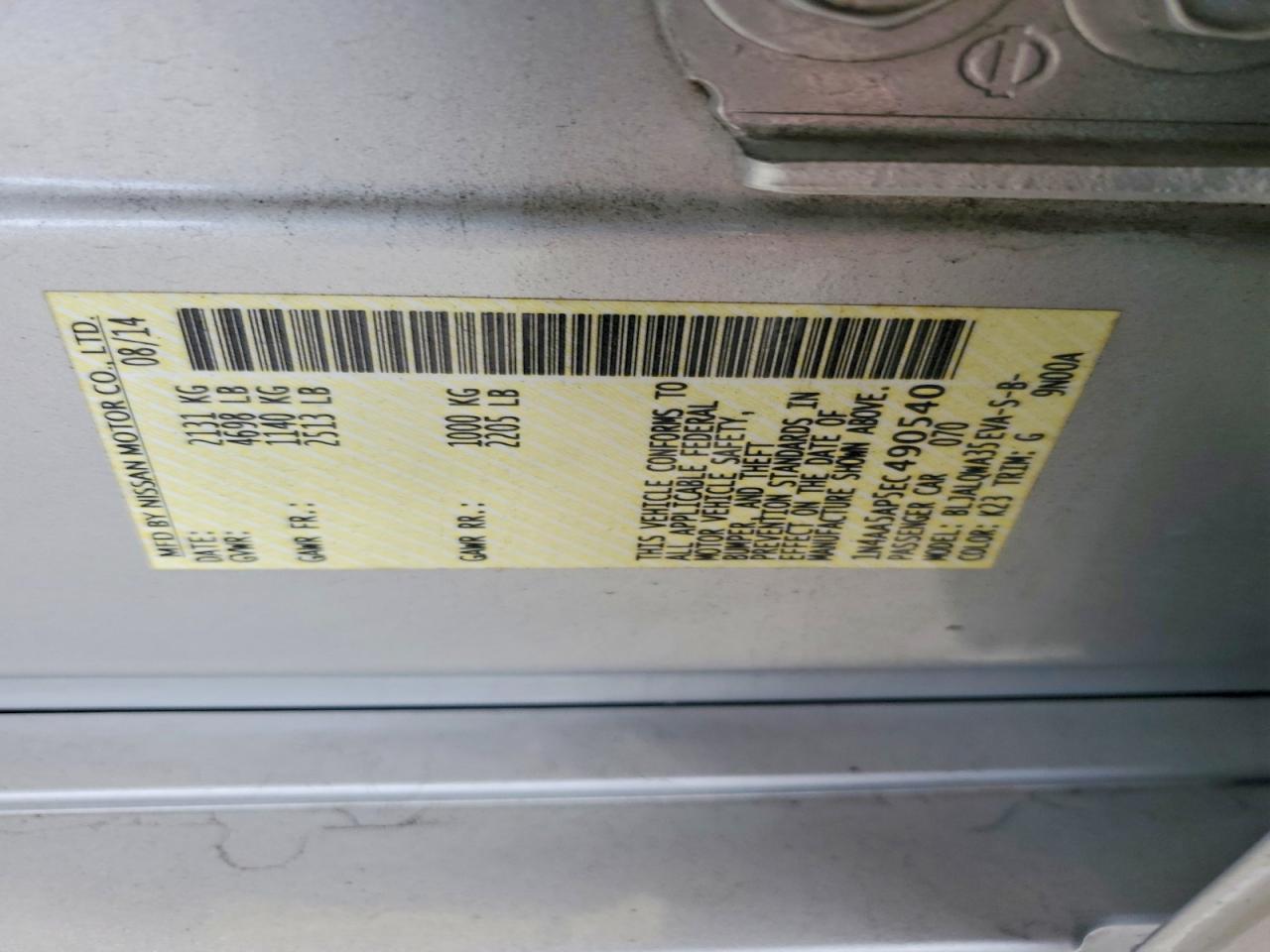 2014 Niss Maxima 3.5 s