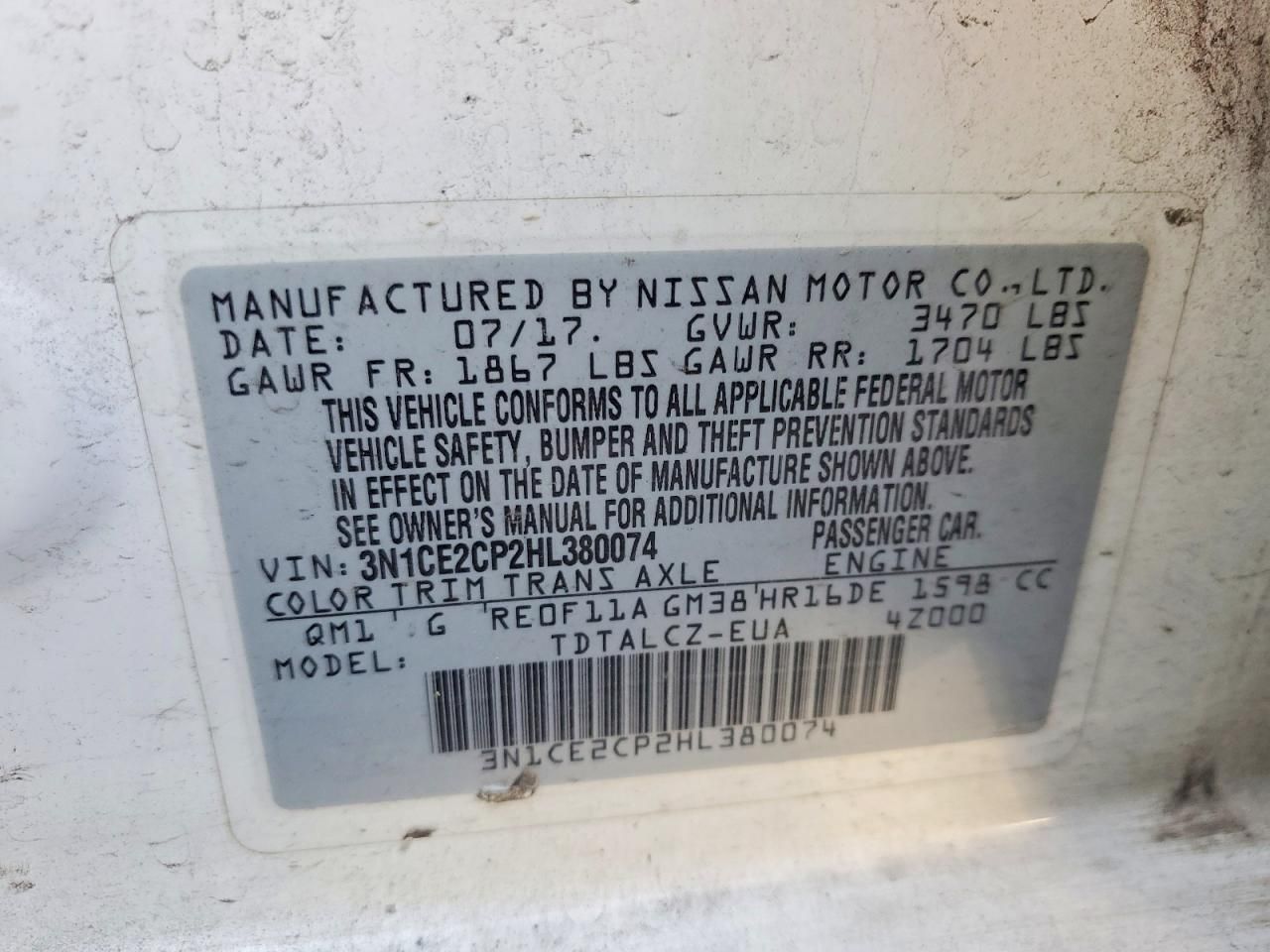 2017 Nissan Versa Note s